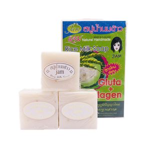 Jam Rice Milk Soap With Gluta And Collagen - 12Pieces