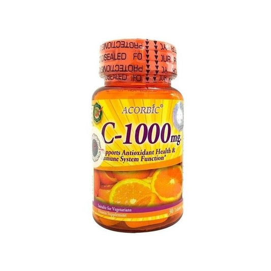 Acorbic C-1000mg Vitamin C Supplement - 30 Caps Intlcosmetic