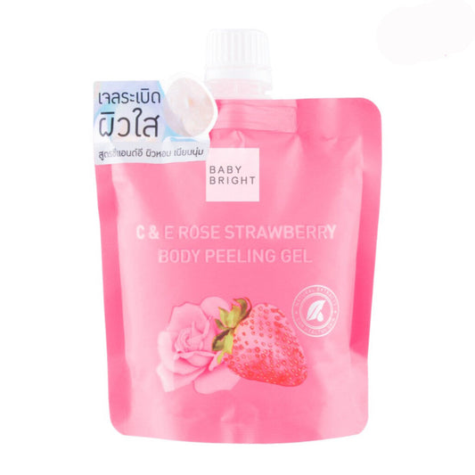 Baby Bright C & E Rose Strawberry Body Peeling Gel 200ml Intlcosmetic